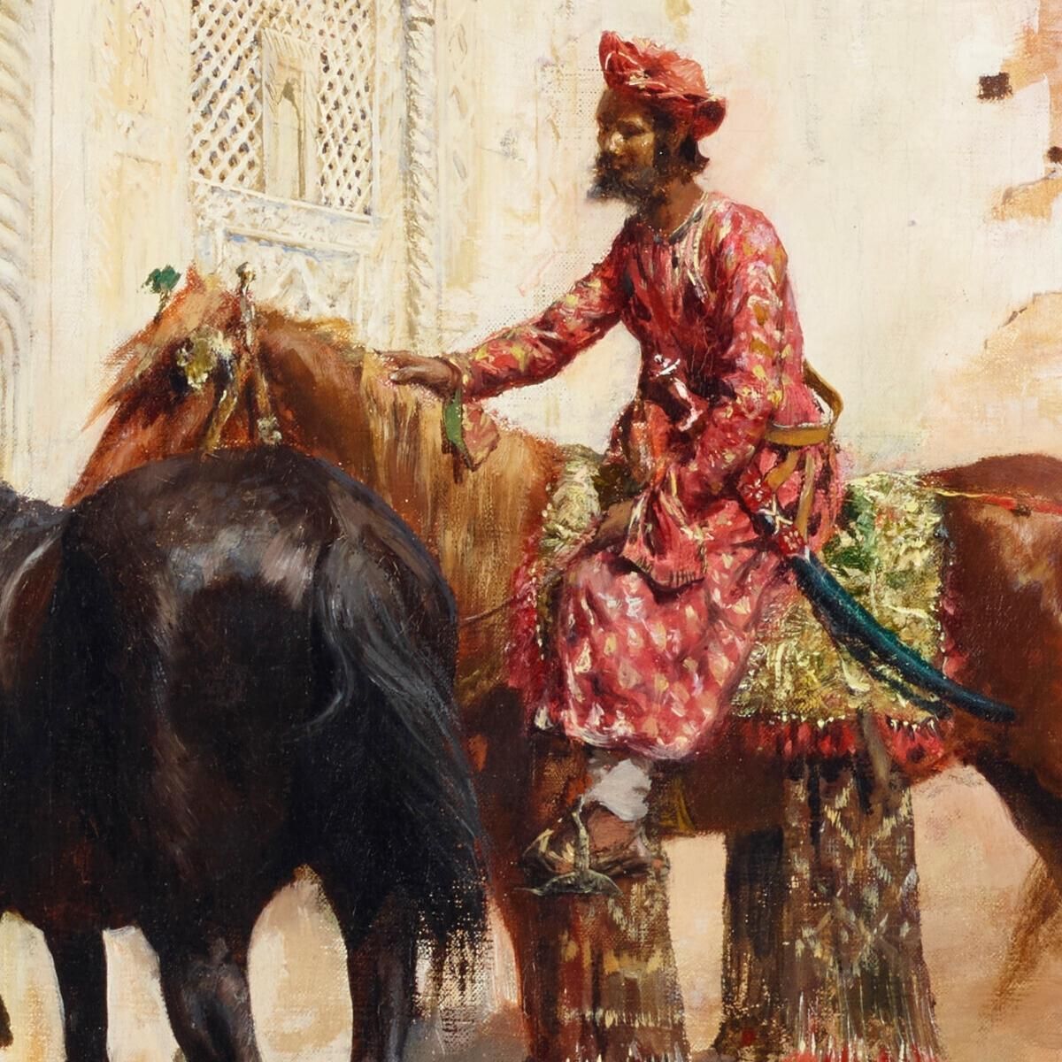 Venditore Di Cavalli Persiani Bombay Edwin Lord Weeks elw29 quadro stampa su tela