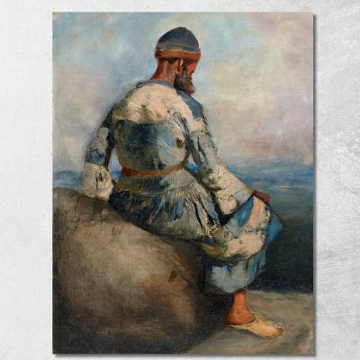 Contadino Persiano Seduto In Cima A Una Roccia Edwin Lord Weeks elw30 quadro stampa su tela