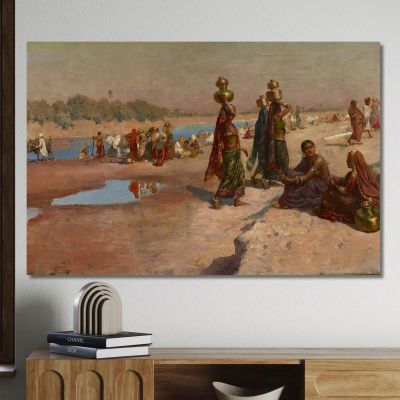 Portadores De Agua Del Ganges Edwin Lord Weeks, elw44 cuadro en lienzo