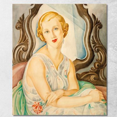 Signora Davanti Ad Uno Specchio Gerda Wegener gwg1 quadro stampa su tela