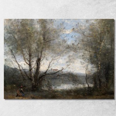 Uno Stagno Visto Attraverso Gli Alberi Jean-Baptiste-Camille Corot jbc5 quadro stampa su tela