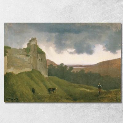 Rovine Del Castello Di Arches Jean-Baptiste-Camille Corot jbc17 quadro stampa su tela