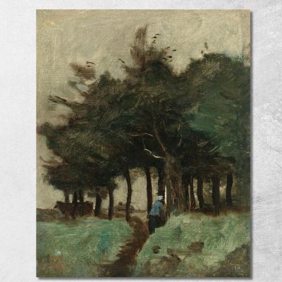 Sentiero Cavo Di Boulogne-Sur-Mer Dominato Dagli Alberi Jean-Baptiste-Camille Corot jbc25 quadro stampa su tela