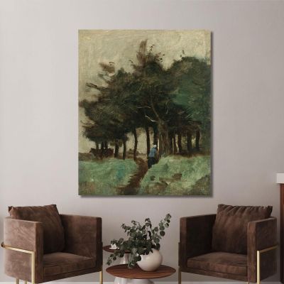 Sentiero Cavo Di Boulogne-Sur-Mer Dominato Dagli Alberi Jean-Baptiste-Camille Corot, jbc25 quadro stampa su tela
