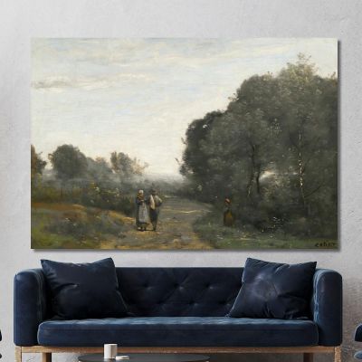 Chaville Le Matin Au Printemps Jean-Baptiste-Camille Corot, jbc35 tableau impression sur toile