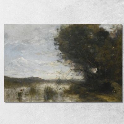 In Mezzo Alle Paludi Jean-Baptiste-Camille Corot jbc50 quadro stampa su tela
