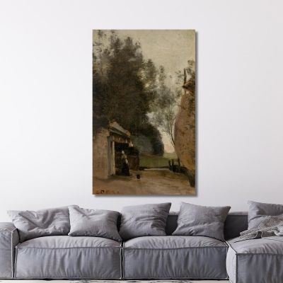 Surroundings Of Amsterdam Small Farm On The Banks Of The Amstel Jean-Baptiste-Camille Corot, jbc52 canvas print