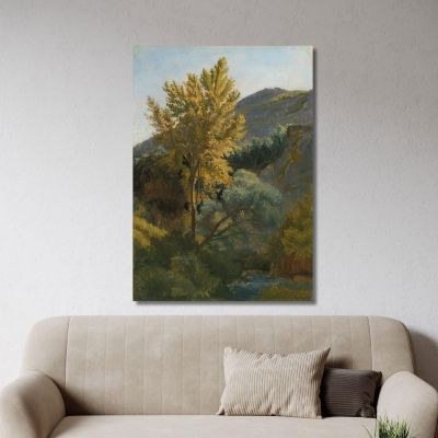 Etude D'Arbre Près D'Un Torrent En Italie Jean-Baptiste-Camille Corot, jbc54 tableau impression sur toile