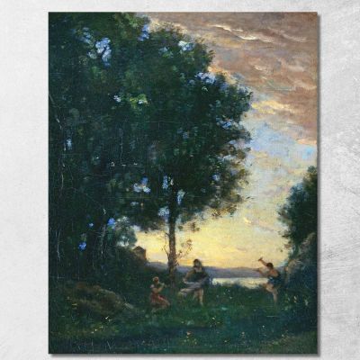 Fauni E Ninfe Danzanti Fauni E Ninfe Danzanti Jean-Baptiste-Camille Corot jbc57 quadro stampa su tela