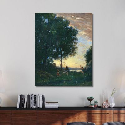 Faune Und Nymphen Tanzen Faune Und Nymphen Tanzen Jean-Baptiste-Camille Corot, jbc57 drucken auf leinwand