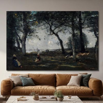 Honfleur Jean-Baptiste-Camille Corot, jbc79 tableau impression sur toile