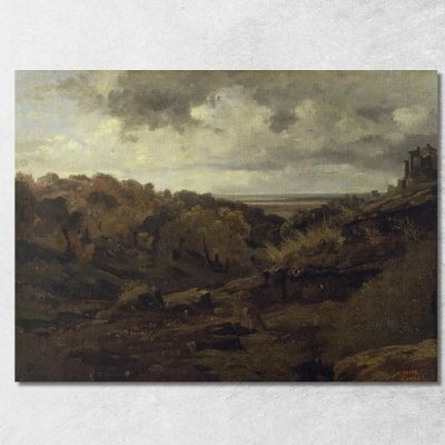 Paesaggio Italiano Vicino A Marino In Autunno Jean-Baptiste-Camille Corot jbc83 quadro stampa su tela