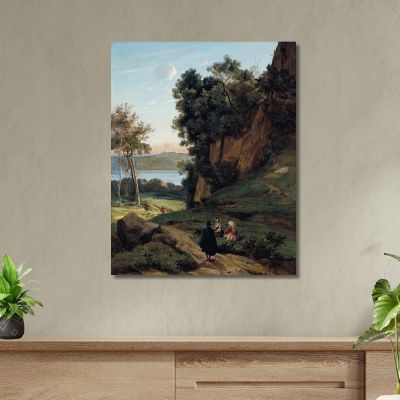 Italienischer D'Albano Jean-Baptiste-Camille Corot, jbc89 drucken auf leinwand