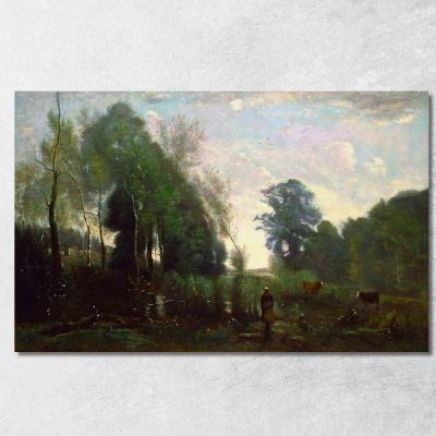 Mattina Nebbiosa Jean-Baptiste-Camille Corot jbc175 quadro stampa su tela