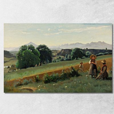 Mornex Alta Savoia -Au Fond Le Môle Jean-Baptiste-Camille Corot jbc182 quadro stampa su tela