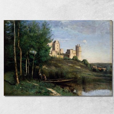 Rovine Del Castello De Pierrefonds Jean-Baptiste-Camille Corot jbc218 quadro stampa su tela