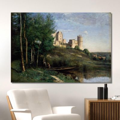 Rovine Del Castello De Pierrefonds Jean-Baptiste-Camille Corot, jbc218 quadro stampa su tela