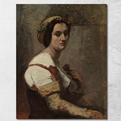 Sibilla Jean-Baptiste-Camille Corot jbc225 quadro stampa su tela
