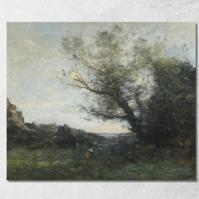 Raccolta Di Souvenir Dall'Italia Jean-Baptiste-Camille Corot jbc230 quadro stampa su tela