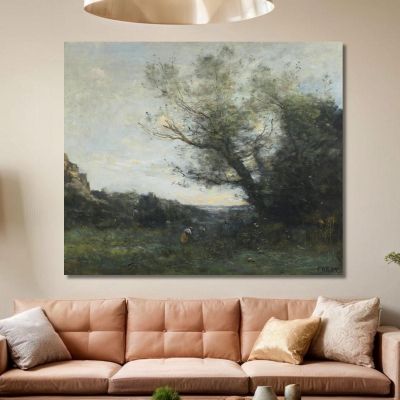 Souvenir D'Italie La Cueillette Jean-Baptiste-Camille Corot, jbc230 tableau impression sur toile