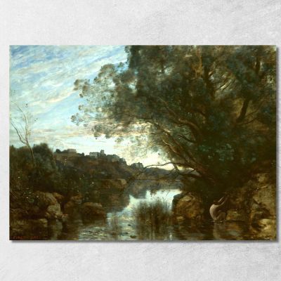 Ricordo Dei Dintorni Del Lago Di Nemi Jean-Baptiste-Camille Corot jbc234 quadro stampa su tela