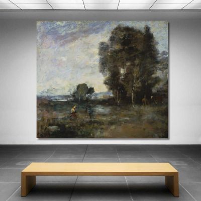 Paysage D'Été Jean-Baptiste-Camille Corot, jbc237 tableau impression sur toile