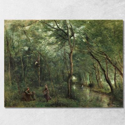 I Raccoglitori Di Anguille Jean-Baptiste-Camille Corot jbc247 quadro stampa su tela