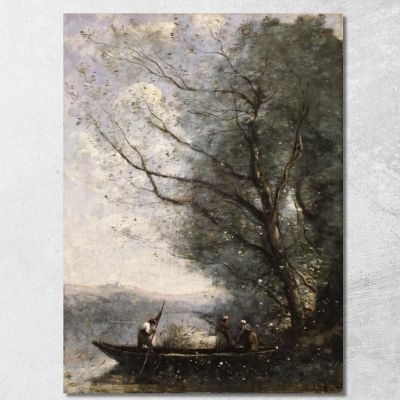 Il Traghettatore Jean-Baptiste-Camille Corot jbc249 quadro stampa su tela