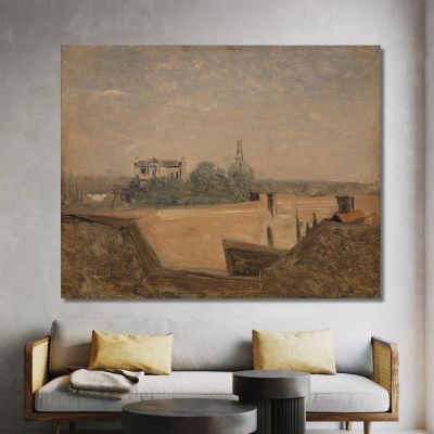 Die Wälle Von Arras Jean-Baptiste-Camille Corot, jbc262 drucken auf leinwand