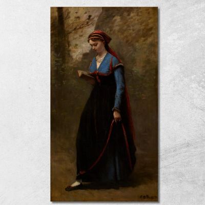 Il Lettore Jean-Baptiste-Camille Corot jbc263 quadro stampa su tela