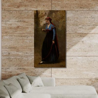 The Reader Jean-Baptiste-Camille Corot, jbc263 canvas print