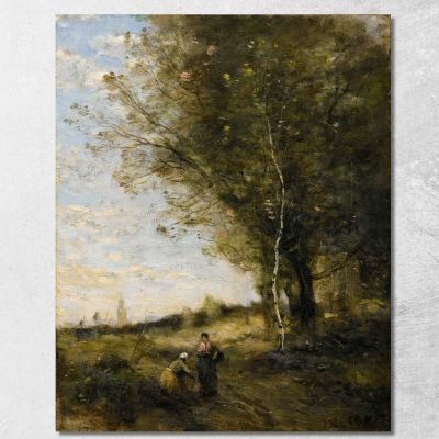 I Collezionisti Di Legna Jean-Baptiste-Camille Corot jbc267 quadro stampa su tela