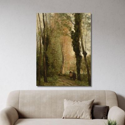 Ein Pfad Unter Den Bäumen Im Frühling Jean-Baptiste-Camille Corot, jbc272 drucken auf leinwand