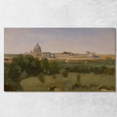Vista Di Roma Dal Monte Pincio Jean-Baptiste-Camille Corot jbc293 quadro stampa su tela