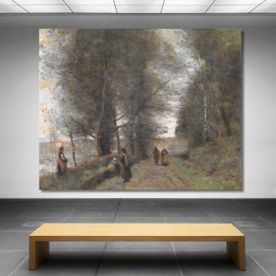 Sendero Forestal De Ville D'Avray Que Bordea El Estanque Jean-Baptiste-Camille Corot, jbc296 cuadro en lienzo