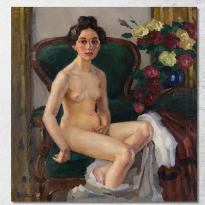Sul Divano Ii Gusti Leo Putz lpz4 quadro stampa su tela