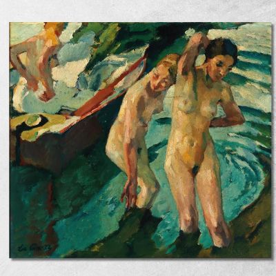 Bagnanti Leo Putz lpz7 quadro stampa su tela