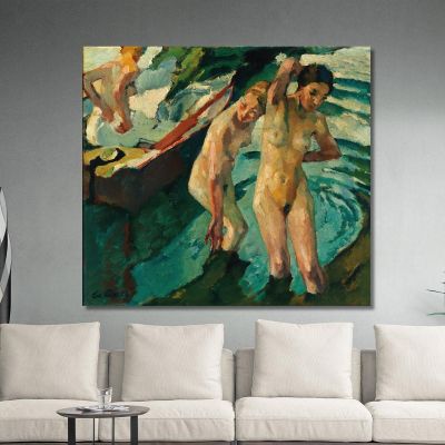 Bañistas Leo Putz, lpz7 cuadro en lienzo
