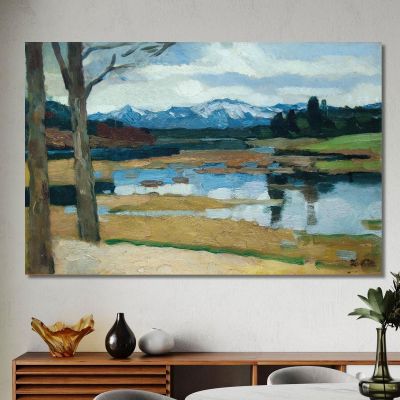 Kampenwand Chiemsee 2 Leo Putz, lpz27 quadro stampa su tela