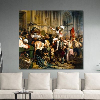 I Vincitori Della Bastiglia Davanti All'Hôtel De Ville Paul Delaroche pdl23 quadro stampa su tela