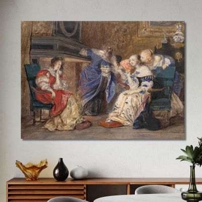 Donne In Un Interno Paul Delaroche pdl25 quadro stampa su tela