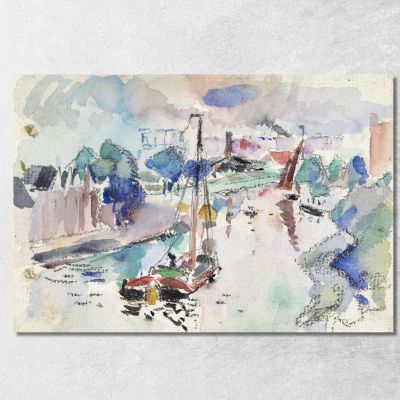 Il Kostverloren Vaart Ad Amsterdam Visto In Direzione Nord Rik Wouters rwo4 quadro stampa su tela