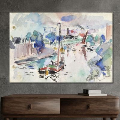 Il Kostverloren Vaart Ad Amsterdam Visto In Direzione Nord Rik Wouters rwo4 quadro stampa su tela