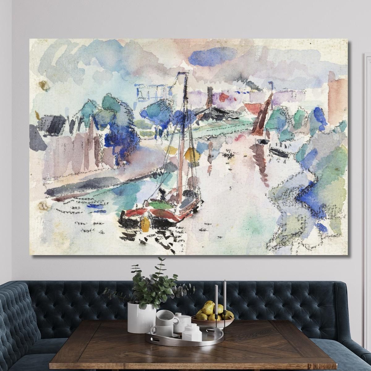 Il Kostverloren Vaart Ad Amsterdam Visto In Direzione Nord Rik Wouters rwo4 quadro stampa su tela