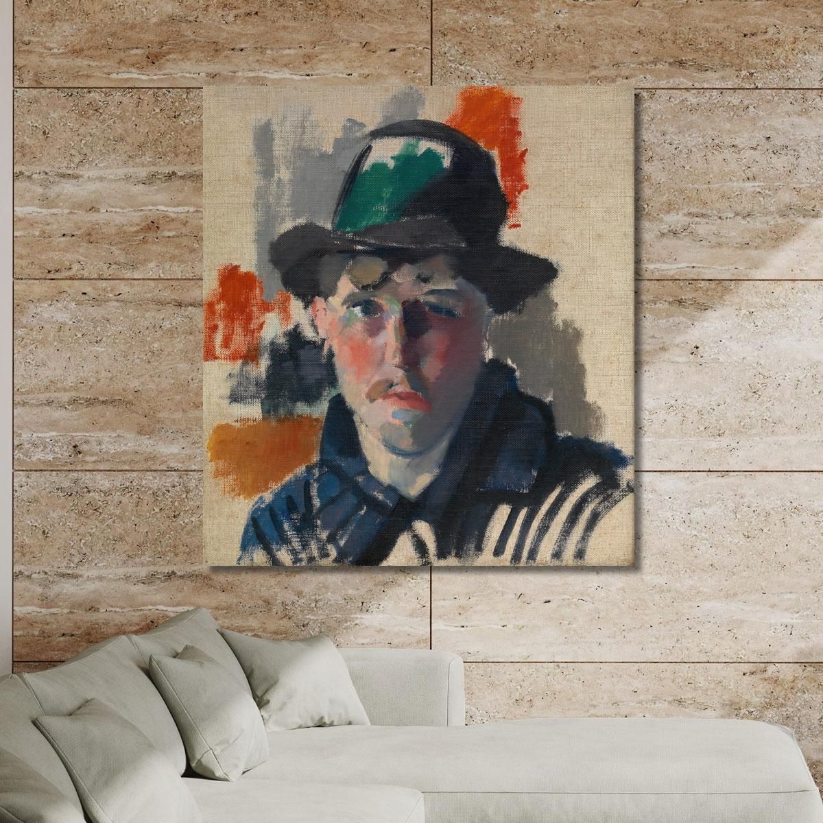 Autoritratto Con Cappello Verde Rik Wouters rwo25 quadro stampa su tela