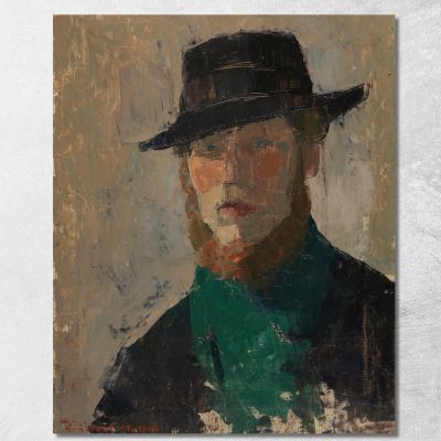 Autoritratto Con Cappello Nero Rik Wouters rwo26 quadro stampa su tela