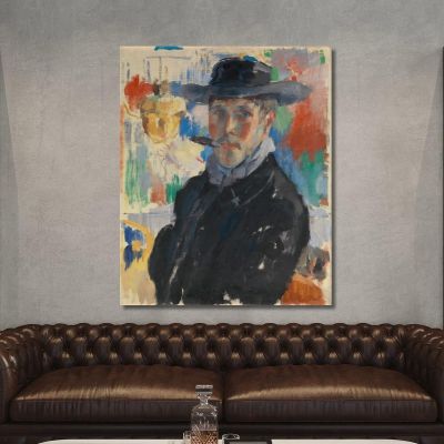 Autoritratto Con Sigaro Rik Wouters rwo28 quadro stampa su tela