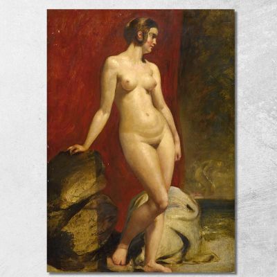 Uno Studio Di Un Nudo Femminile In Piedi William Etty wet2 quadro stampa su tela