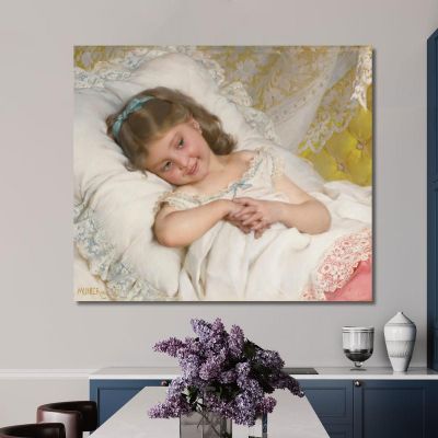Ragazza Che Riposa Émile Munier emn8 quadro stampa su tela