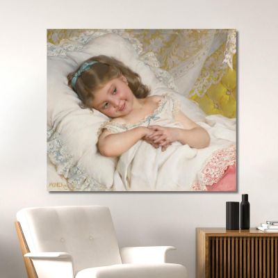Ragazza Che Riposa Émile Munier emn8 quadro stampa su tela